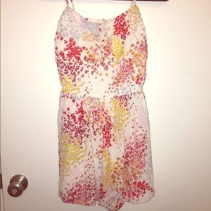 Floris floral romper with semi-open back